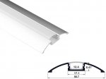 ALU-1206 LED Aluminum Channel - Surface - For Strips Up To 12mm - Silver - 1m / 2m - Frosted Lens