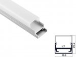 ALU-1602 LED Aluminum Channel - Surface - For Strips Up To 17mm - Silver - 1m / 2m - Frosted Lens