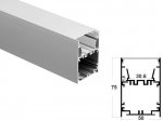 ALU-5075 Aluminum Channel - Surface / Hanging mount - For Strips Up To 30mm - Silver - 1m / 2m