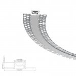 ARC-BENDPBW-23M Bendable Plaster in Profile Top & Side Bend – 21.2mm Internal - Recessed - 1m / 2m - Frosted Lens