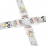 Solderless Clamp-On Cross Connector for 12mm RGB + CCT LED Strip Lights