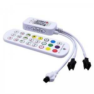 24Keys Controller with APP, Music Sync and IR Remote for Upgrading 3-pin Dream Colour Strip to Bluetooth Connection