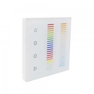 Sunricher RF 5 x Channel RGB+CCT Double Touch Slider RF Wall Panel White (Mains voltage)
