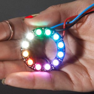 NeoPixel Ring - 12 x 5050 RGBW LEDs w/ Integrated Drivers - Cool White - ~6000K