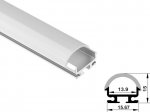 ALU-01 LED Aluminum Channel - Surface - For Strips Up To 13mm - Silver - 1m / 2m - Frosted Lens