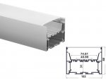 ALU-10280 Aluminum Channel - Surface / Hanging mount - For Strips Up To 45mm - Silver - 1m / 2m - Frosted Lens