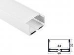 ALU-5532 Aluminum Channel - Surface / Hanging mount - For Strips Up To 40mm - Silver - 1m / 2m - Frosted Lens