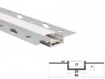 ALU-6010 Drywall LED Aluminum Channel - Recessed - For Strips Up To 17mm - 1m / 2m - Frosted Lens