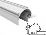 ALU-7651 Drywall LED Aluminum Channel - Recessed - For Strips Up To 12mm - 1m / 2m - Frosted Lens
