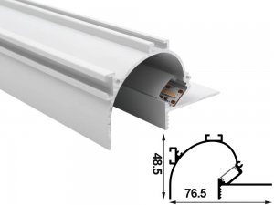 ALU-7651 Drywall LED Aluminum Channel - Recessed - For Strips Up To 12mm - 1m / 2m - Frosted Lens