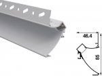ALU-8546 Drywall LED Aluminum Channel - Recessed - For Strips Up To 12mm - 1m / 2m - Frosted Lens