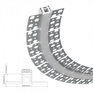ARC-BENDPB-13M Bendable Plaster in Profile Top & Side Bend – 11.2mm Internal - Recessed - 1m / 2m - Frosted Lens