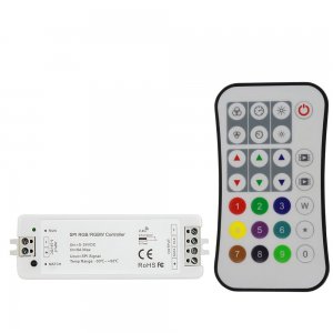 Digital RGB LED Controller with RF Wireless Remote - SPI Controller - 5-24 VDC