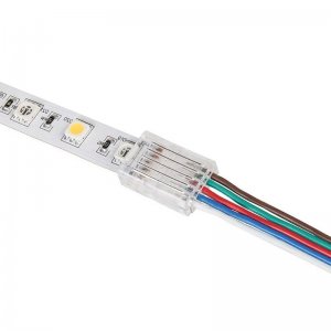 Solderless Clamp-On LED Strip Light to Wire - 12 mm RGBW Strips - 22 AWG