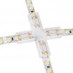Solderless Clamp-On Cross Connector for 8mm Single Color LED Strip Lights