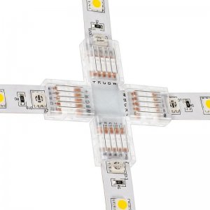 Solderless Clamp-On Cross Connector for 12mm RGBW LED Strip Lights