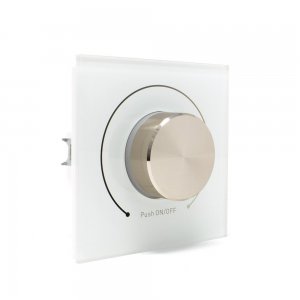 Sunricher 1-10V Dimmer with Built-in Power Switch Wall Panel White