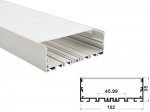 ALU-10235B Aluminum Channel - Surface / Hanging mount - For Strips Up To 45mm - Silver - 1m / 2m - Frosted Lens