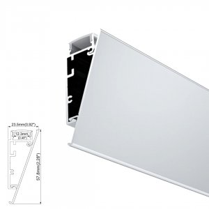 ARC-PR-SI Architrave/Picture Rail Profile - Surface - For Strips Up To 12mm - Silver - 1m / 2m - Frosted Lens