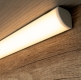 ARC-WRC 30 x 30 Wide Rounded Corner Aluminum Channel - Corner - For Strips Up To 20mm - 1m / 2m – Including Diffuser