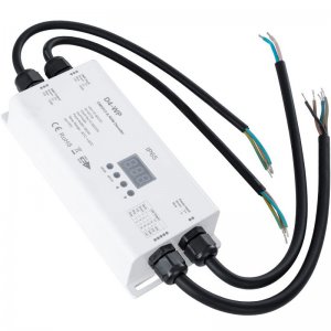 LED Waterproof DMX512 and RDM Decoder - 4 Channel - 5 Amp - 12-36V - Digital Display - DS-WDMX45
