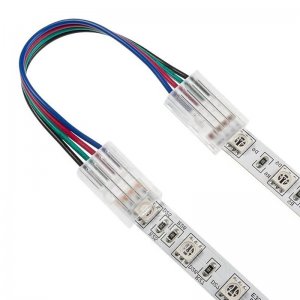 4" Solderless Clamp-On Jumper Connector - 10mm RGB LED Strip Lights