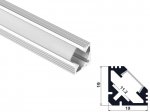 ALU-1101-COR 19 x 19 Wide Rounded Corner Aluminum Channel - Corner - For Strips Up To 11mm - 1m / 2m – Including Diffuser