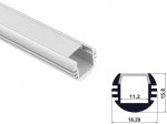 ALU-1106 LED Aluminum Channel - Surface - For Strips Up To 11mm - Silver - 1m / 2m - Frosted Lens