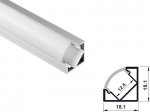 ALU-1203-COR 18 x 18 Wide Rounded Corner Aluminum Channel - Corner - For Strips Up To 12mm - 1m / 2m – Including Diffuser