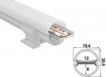 ALU-20-R LED Aluminum Channel - Recessed - For Strips Up To 12mm - Silver - 1m / 2m - Frosted Lens