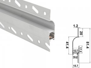 ALU-8115 Drywall LED Aluminum Channel - Recessed - For Strips Up To 12mm - 1m / 2m - Frosted Lens
