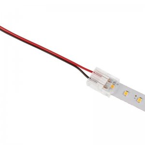 Solderless Clamp-On Pigtail Adaptor - 12mm Single Color LED Strip Lights - 4"