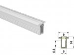 ALU-1009-R LED Aluminum Channel - Recessed - For Strips Up To 4mm - Silver - 1m / 2m - Frosted Lens