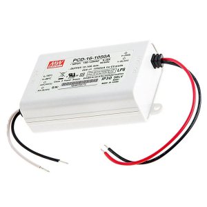 MEAN WELL Constant Current LED Driver - PCD-16 Series - 16W - 1050mA - 12-16 VDC