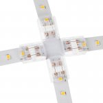 Solderless Clamp-On Cross Connector - 12mm Single Color LED Strip Lights