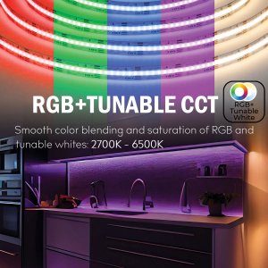 5m RGB+CCT COB LED Strip Light - Even-Glow® Series LED Tape Light - IP20 - 24V