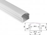 ALU-10 LED Aluminum Channel - Surface - For Strips Up To 20mm - Silver - 1m / 2m - Frosted Lens