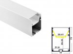 ALU-5575 Aluminum Channel - Surface / Hanging mount - For Strips Up To 60mm - Silver - 1m / 2m - Frosted Lens