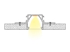 ALU-8833 Drywall LED Aluminum Channel - Recessed - For Strips Up To 12mm - 1m / 2m - Frosted Lens