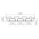 TRIADA Aluminum Channel - Surface - Three Strip Profile - For Strips Up To 12mm - 1m / 2m