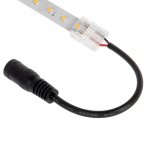 Solderless Clamp-On LED Strip Light to DC Barrel Connector - 12mm Single Color LED Strip Lights - 22 AWG