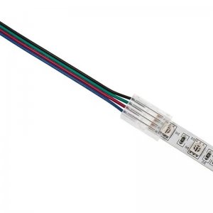 4" Solderless Clamp-On Pigtail Adaptor - 10mm RGB LED Strip Lights