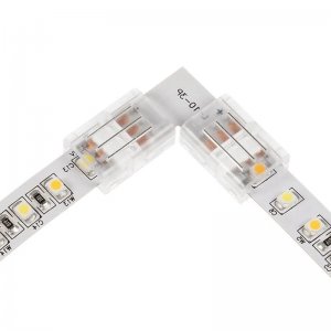 Solderless Clamp-On L Connector for 10mm Tunable White LED Strip Lights