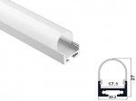 ALU-1603 Aluminum Channel - Surface / Hanging mount - For Strips Up To 17mm - Silver - 1m / 2m - Frosted Lens