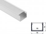 ALU-1605 LED Aluminum Channel - Surface - For Strips Up To 16mm - Silver - 1m / 2m - Frosted Lens