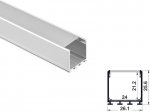 ALU-2403 LED Aluminum Channel - Surface - For Strips Up To 24mm - Silver - 1m / 2m - Frosted Lens