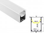 ALU-7075-R LED Aluminum Channel - Recessed - For Strips Up To 29mm - Silver - 1m / 2m - Frosted Lens