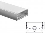 ALU-8035 Aluminum Channel - Surface / Hanging mount - For Strips Up To 70mm - Silver - 1m / 2m - Frosted Lens