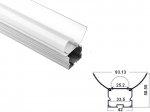 ALU-9538 Aluminum Channel - Surface / Hanging mount - For Strips Up To 25mm - Silver - 1m / 2m
