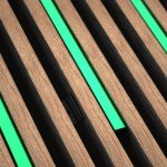 DarkMatters Slat Wall Neon Green 2.4 MTR Roll 24V 24W - IP67 Waterproof - Black Silicone Neon Flex Side Bend DM1509